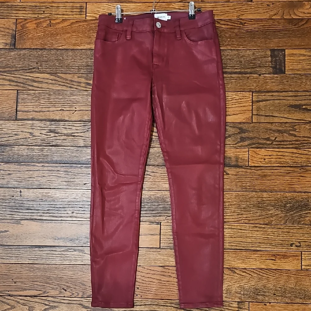 HUDSON JEANS‎ Natalie Midrise Super Skinny Maroon Jeans Size 28 - Picture 2 of 6